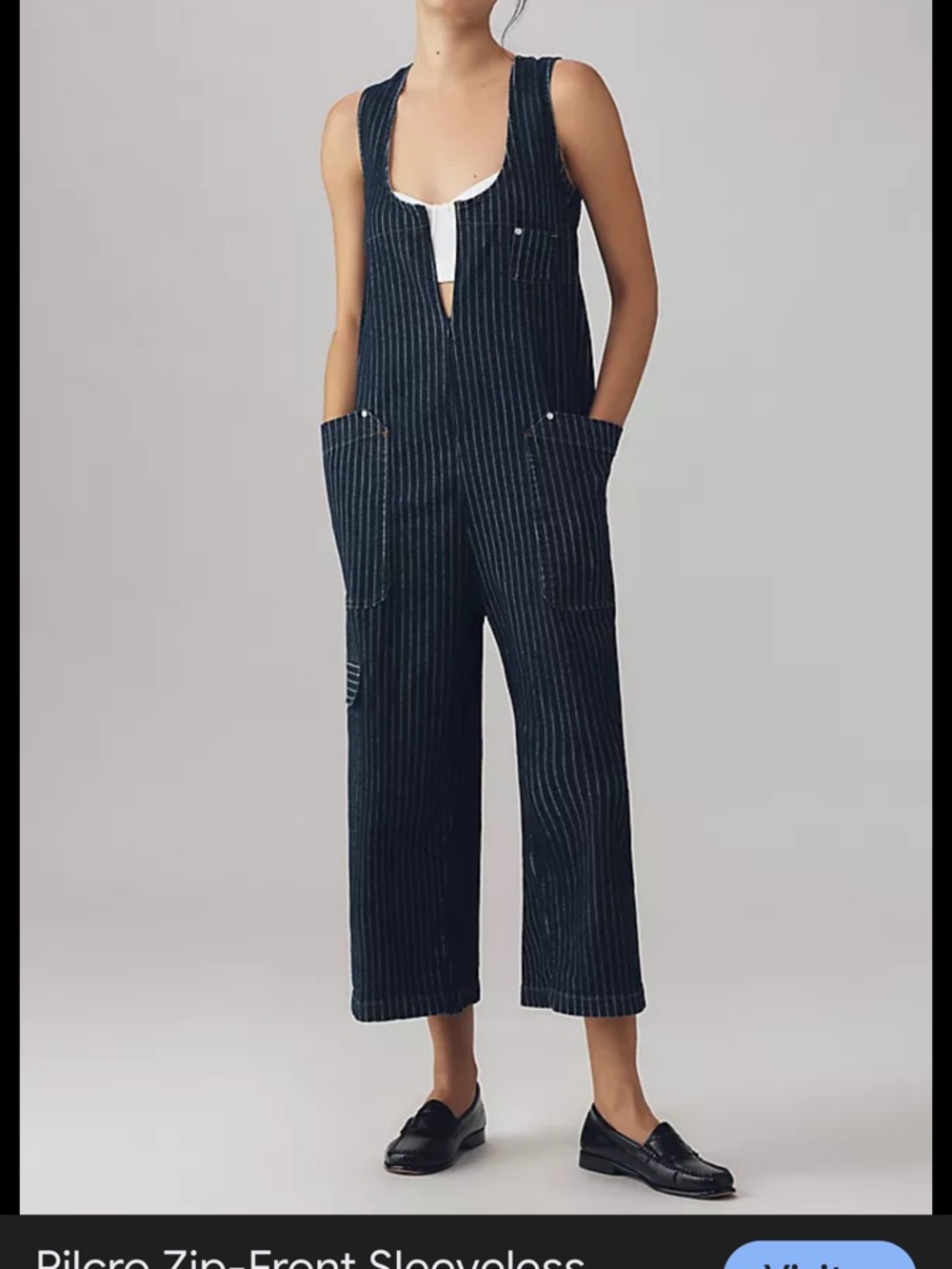 Pilcro Zip-Front Sleeveless Cotton Jumpsuit - Picture 4 of 7